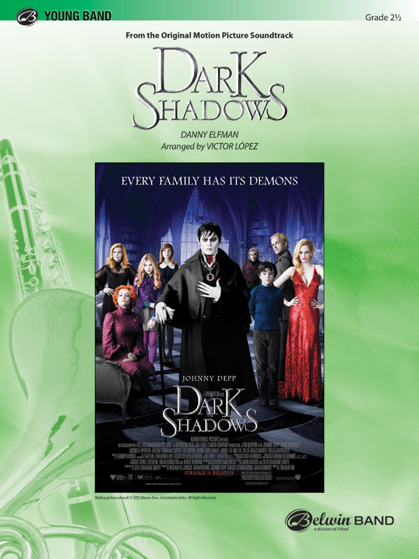 Dark Shadows (from the Original Motion Picture Soundtrack): 2nd B-flat Clarinet Sheet Music Preview