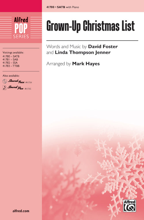 Grown-Up Christmas List Sheet Music Preview