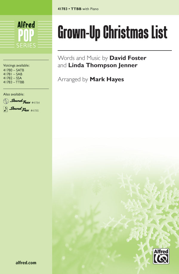 Grown-Up Christmas List Sheet Music Preview