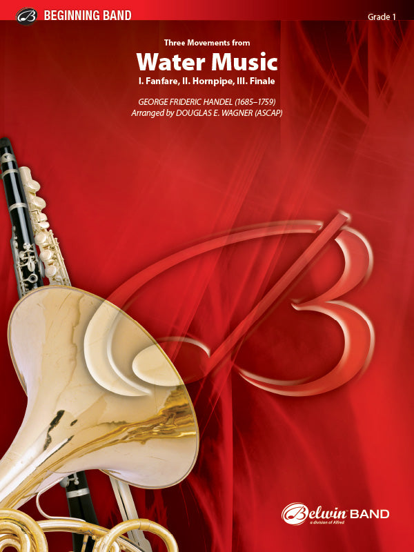 Three Movements from Water Music: B-flat Bass Clarinet Sheet Music Preview