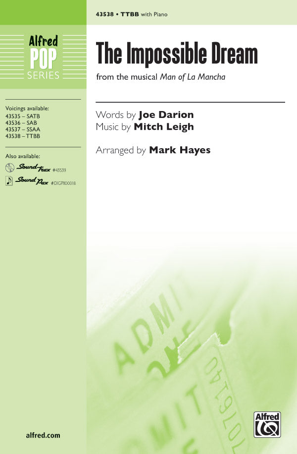 The Impossible Dream (from the musical <i>Man of La Mancha</i>) Sheet Music Preview