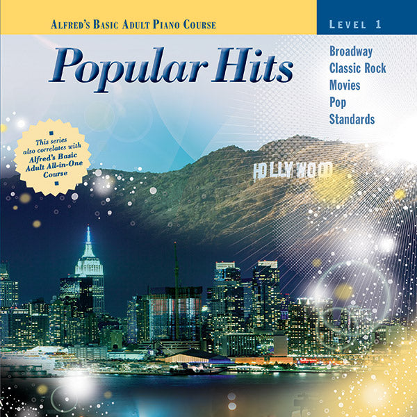 Alfred's Basic Adult Piano Course: Popular Hits, Level 1 Cover Image