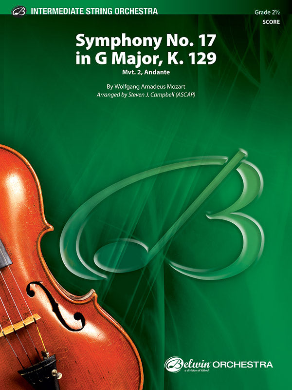 Symphony No. 17 in G Major, K. 129: Cello Sheet Music Preview