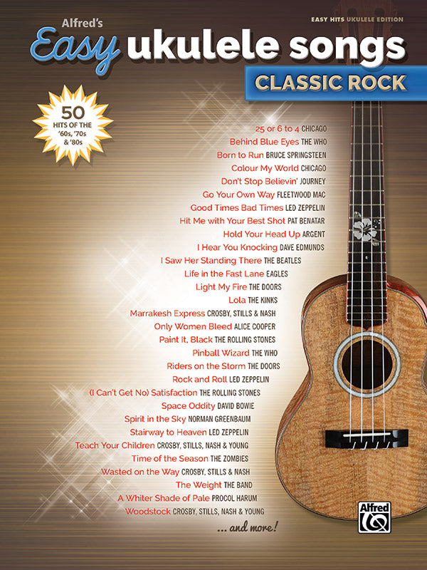 Alfred's Easy Ukulele Songs: Classic Rock Cover Image