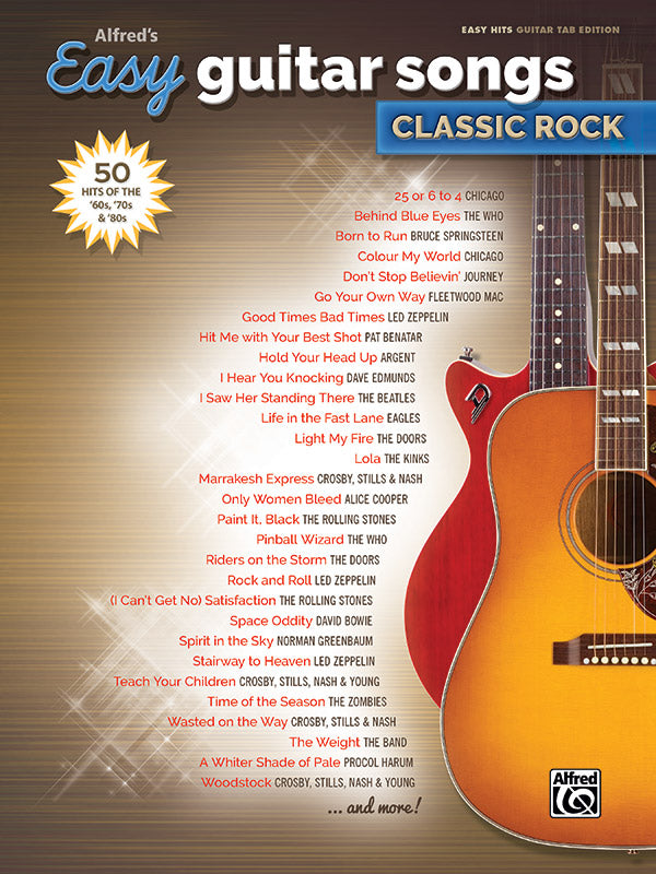 Alfred's Easy Guitar Songs: Classic Rock Cover Image