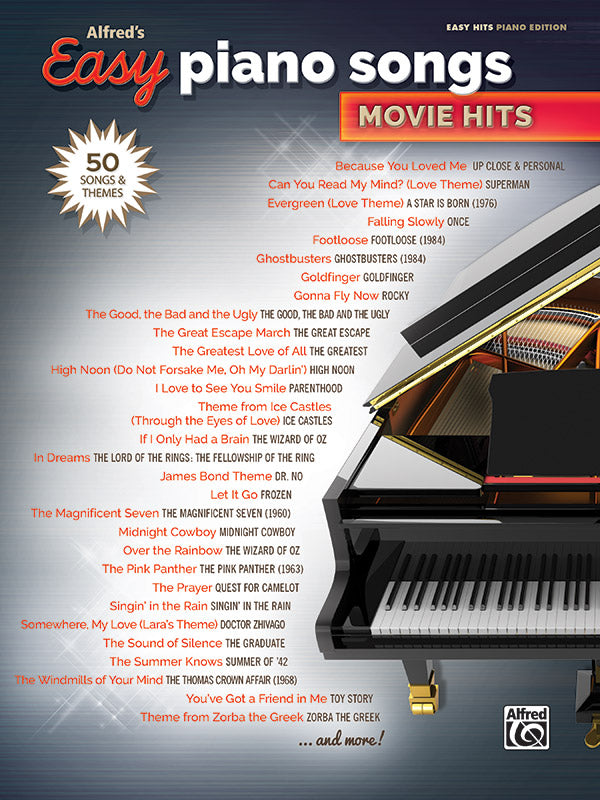 Alfred's Easy Piano Songs: Movie Hits Cover Image