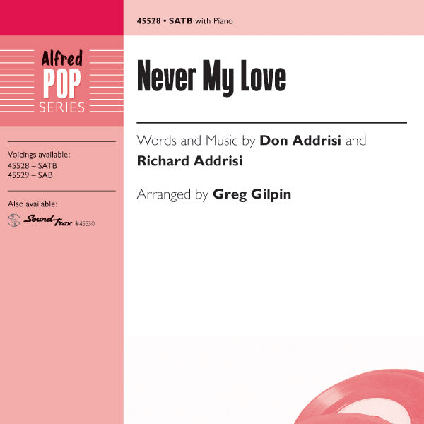 Never My Love Sheet Music Preview