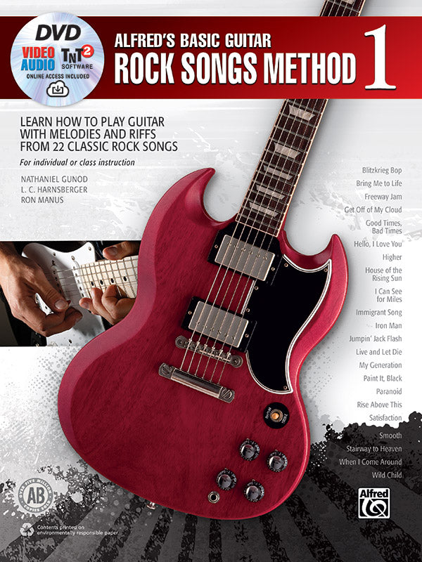 Alfred's Basic Guitar Rock Songs Method 1 Cover Image