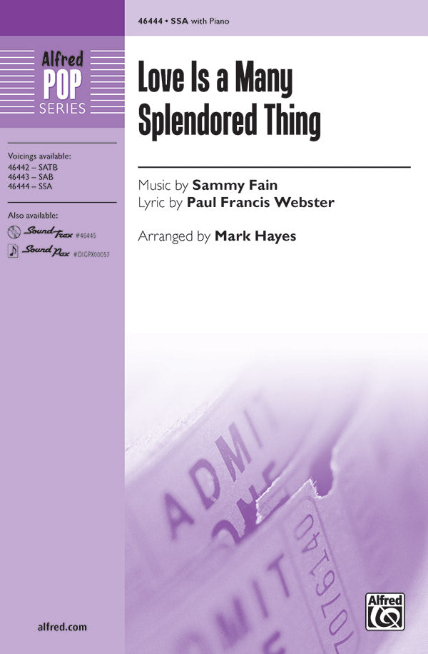 Love Is a Many Splendored Thing Sheet Music Preview