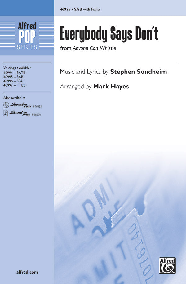 Everybody Says Don't Sheet Music Preview