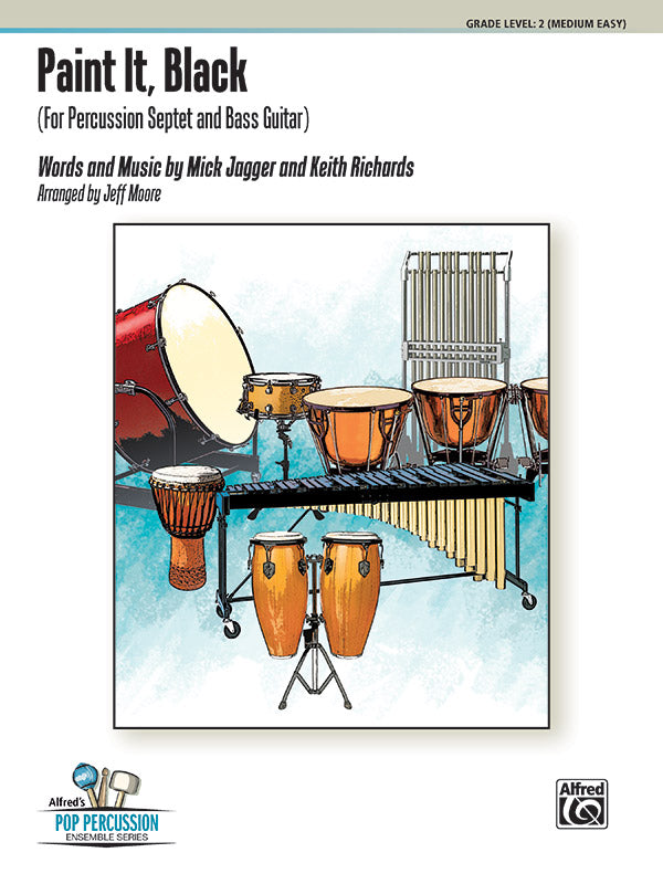 Paint It, Black (For Percussion Septet and Bass Guitar) Sheet Music Preview
