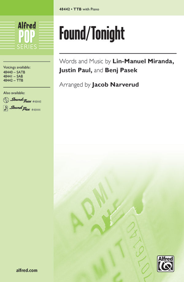 Found/Tonight Sheet Music Preview