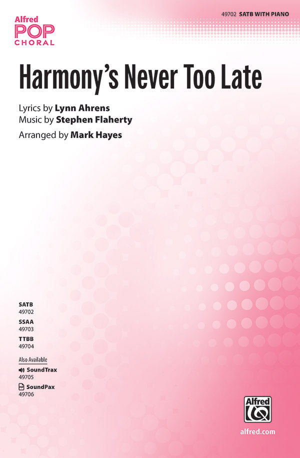 Harmony's Never Too Late Sheet Music Preview