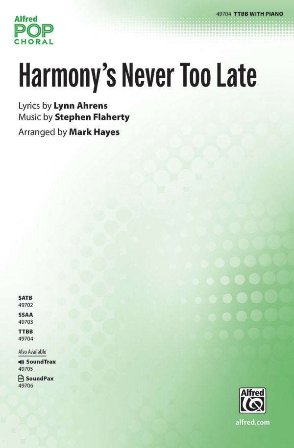 Harmony's Never Too Late Sheet Music Preview