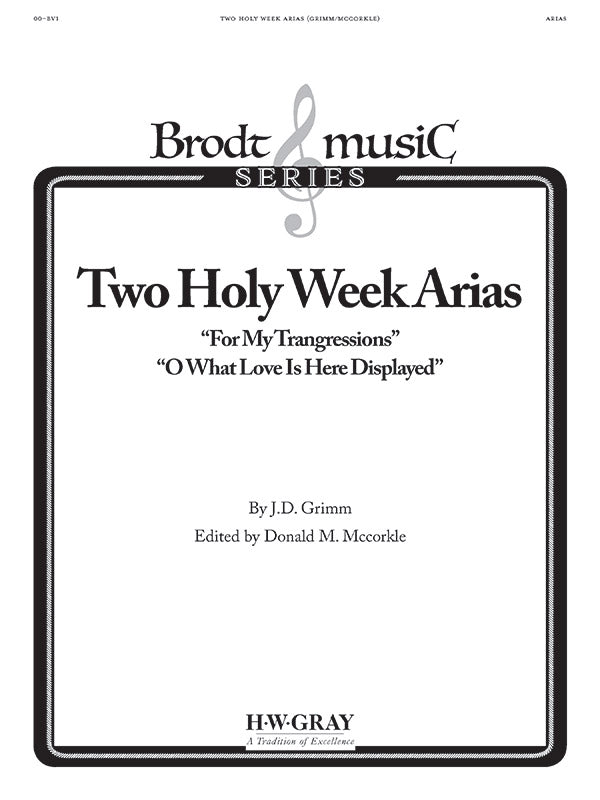 Two Holy Week Arias Cover Image
