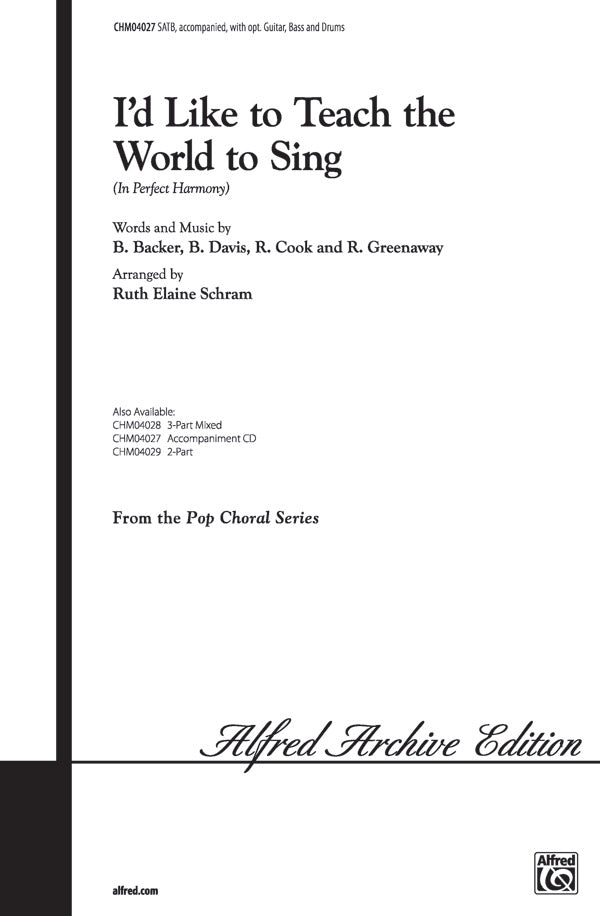 I'd Like to Teach the World to Sing (In Perfect Harmony) Cover Image