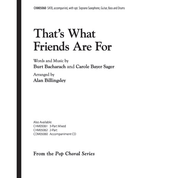 That's What Friends Are For Sheet Music Preview