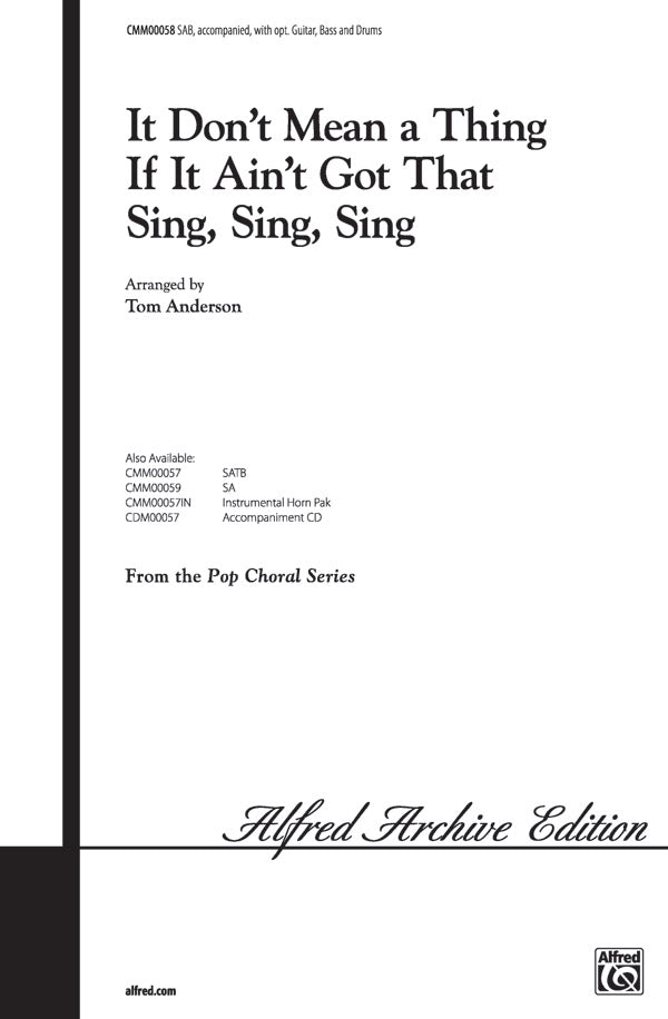 It Don't Mean a Thing If It Ain't Got That Sing, Sing, Sing Sheet Music Preview