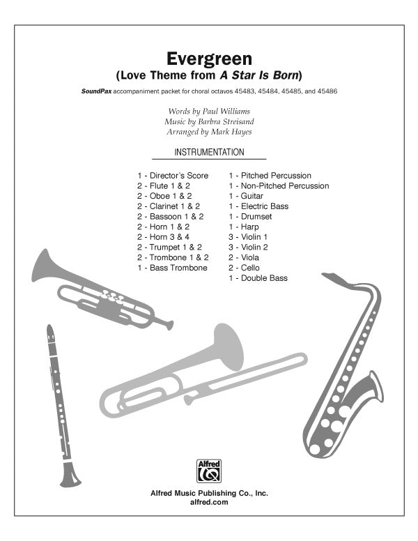 Evergreen (Love Theme from <i>A Star Is Born</i>): 1st & 2nd B-flat Clarinets Sheet Music Preview