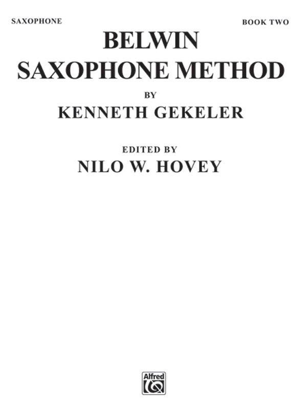 Belwin Saxophone Method, Book II Cover Image
