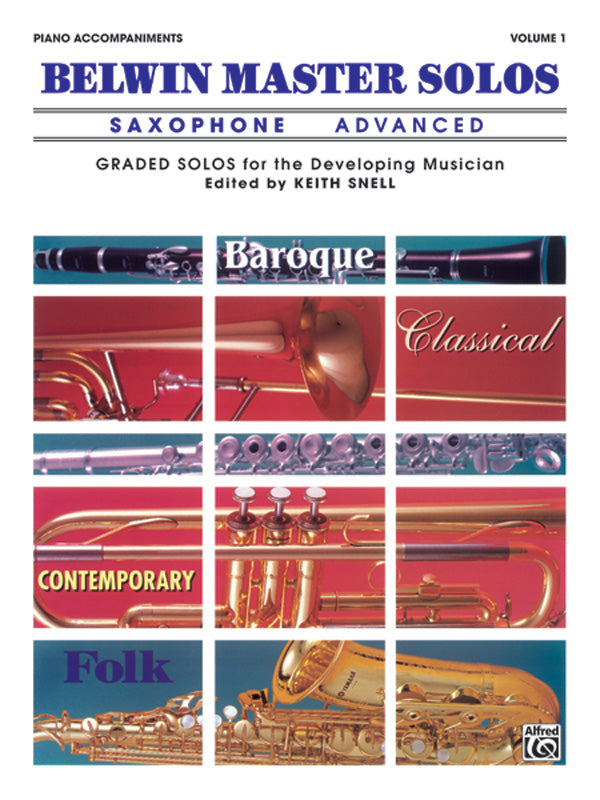 Belwin Master Solos, Volume 1 (Alto Saxophone) Cover Image