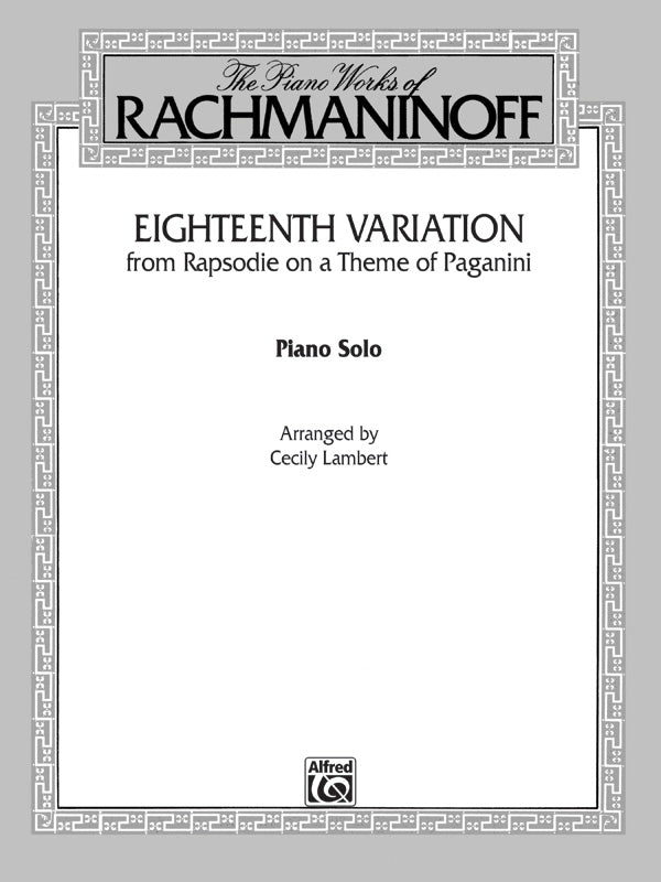 Eighteenth Variation <I>(Rhapsodie on a Theme of Paganini)</I> Cover Image