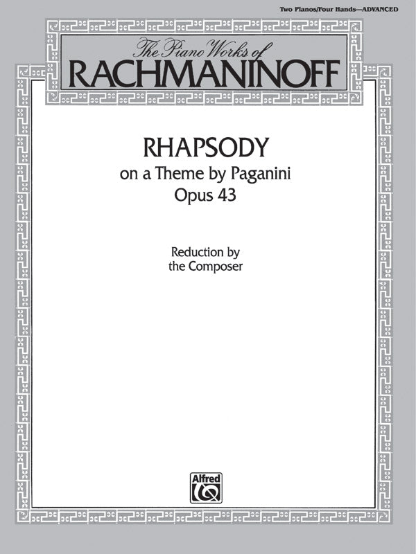 The Piano Works of Rachmaninoff: Rhapsody on a Theme by Paganini, Opus 43 Cover Image