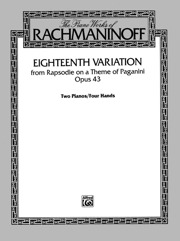Eighteenth Variation: From Rapsodie on a Theme of Paganini, Op. 43 - Piano Duo (2 Pianos, 4 Hands) Sheet Music Preview