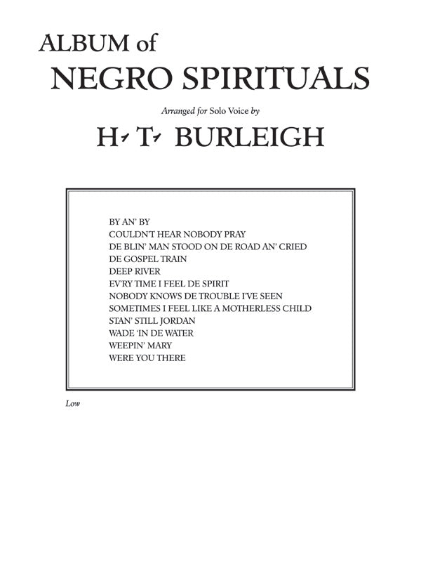 Album of Negro Spirituals Cover Image