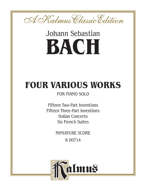 Bach: Two- and Three-Part Inventions, French Suites and Italian Concerto (Miniature Score) Sheet Music Preview