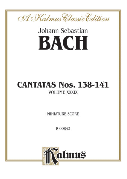 Cantatas No. 138-141, Volume XXXIX Cover Image