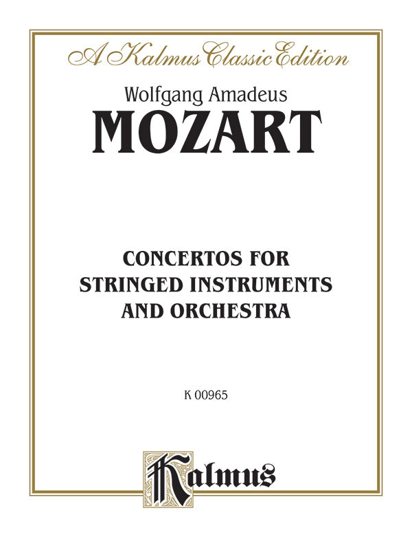 Mozart: Concertos for Stringed Instruments and Orchestra Sheet Music Preview