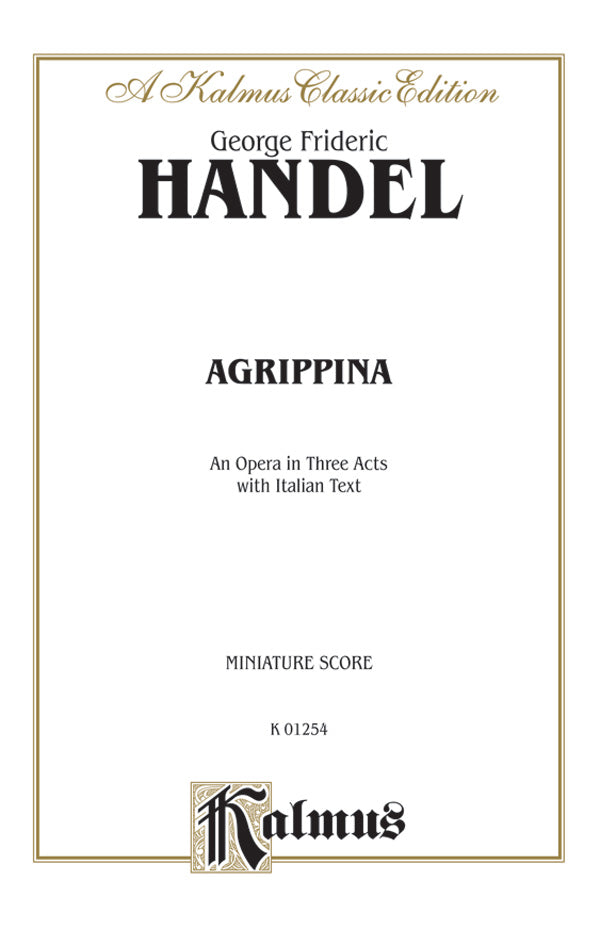 Agrippina (1709), An Opera in Three Acts Cover Image