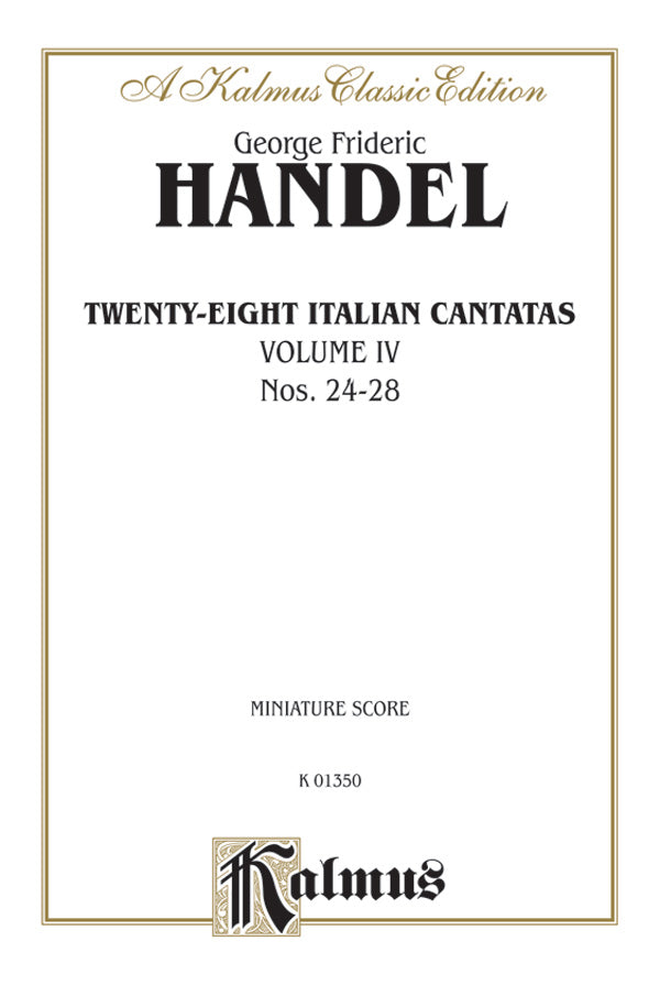 Handel: 28 Italian Cantatas with Instruments, Nos. 24-28 (Volume IV) Sheet Music Preview