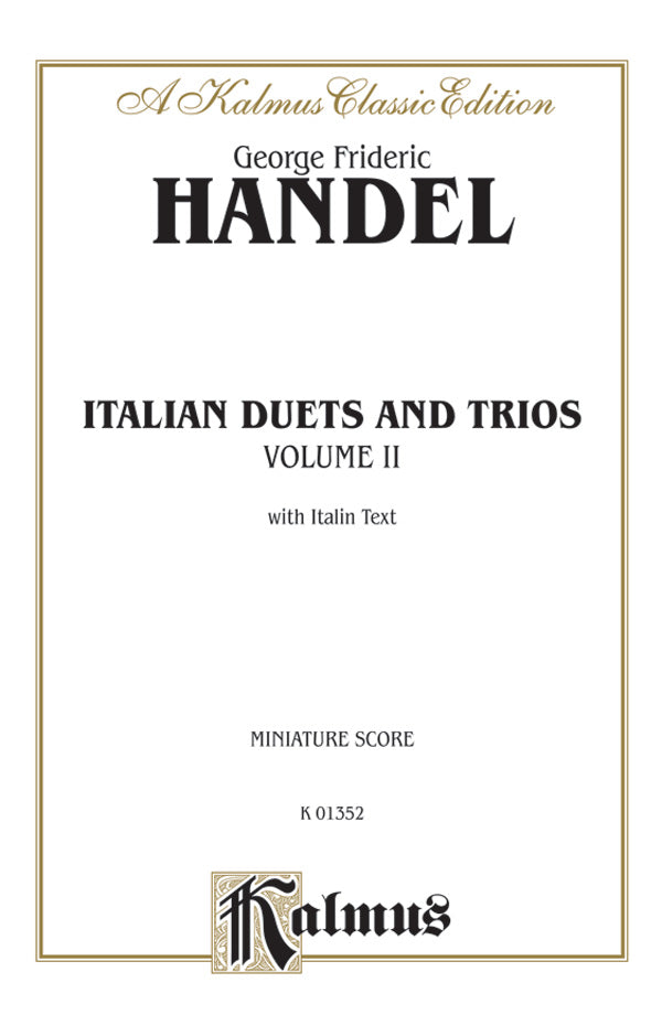 Handel: Italian Duets and Trios, Volume II (Italian) Sheet Music Preview