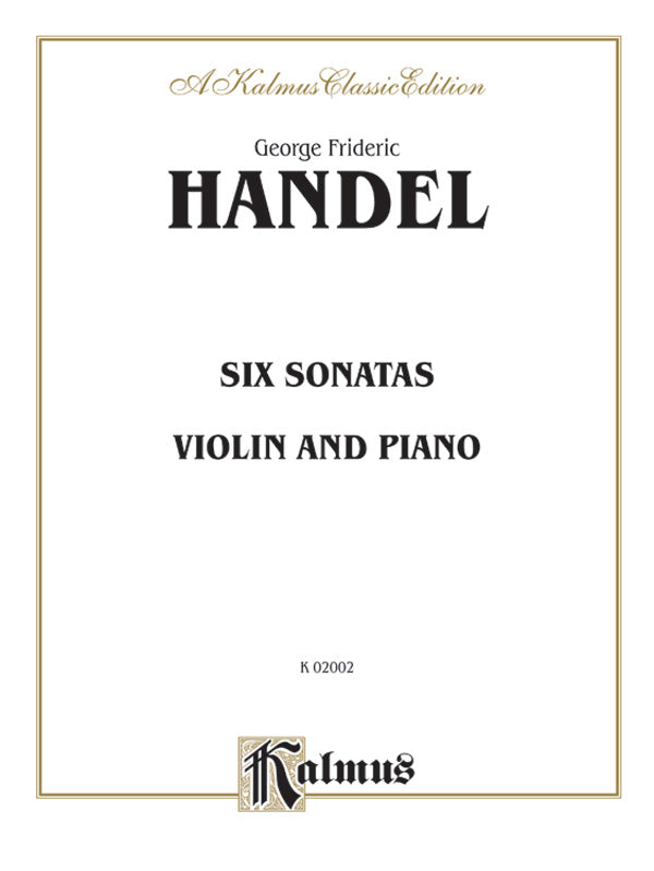 Handel: Six Sonatas Sheet Music Preview