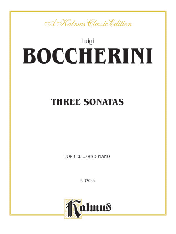 Boccherini: Three Sonatas for Cello and Piano Sheet Music Preview