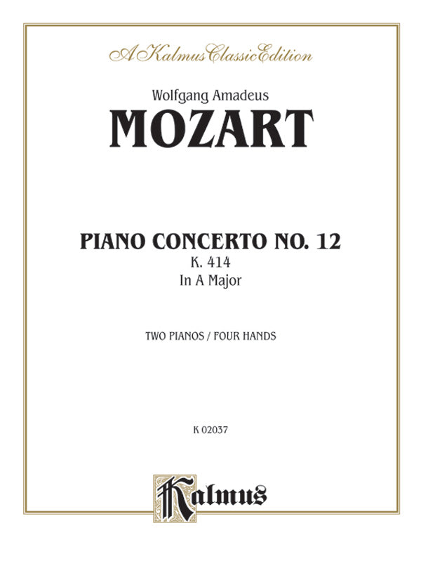 Mozart: Piano Concerto No. 12 in A Major, K. 414 Sheet Music Preview