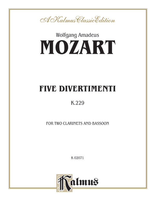 Five Divertimenti, K. 229 Cover Image