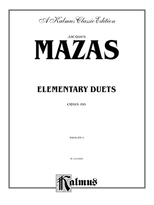 Mazas: Elementary Duets, Op. 86 Sheet Music Preview
