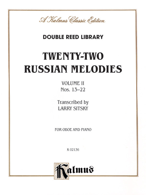 Twenty-Two Russian Melodies, Volume 2, Nos. 13-22 Cover Image