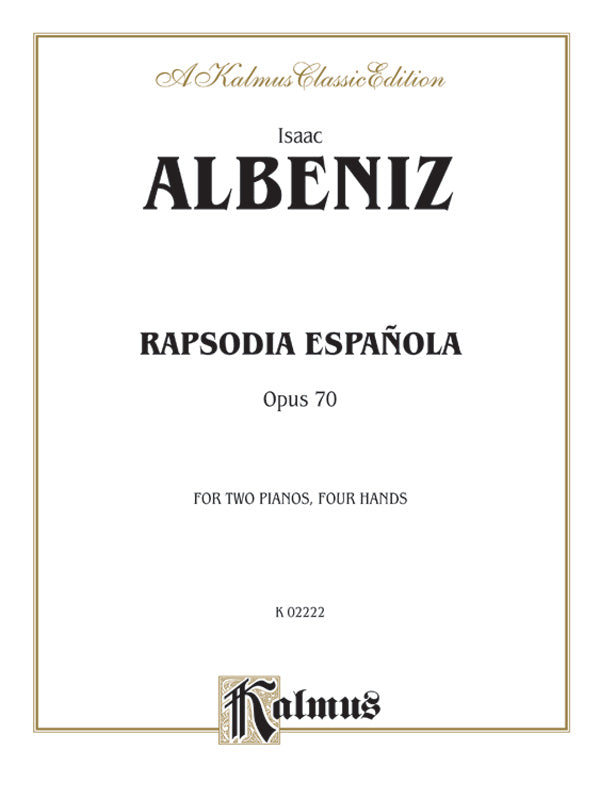 Albéniz: Rapsodia Española, Op. 70 Sheet Music Preview