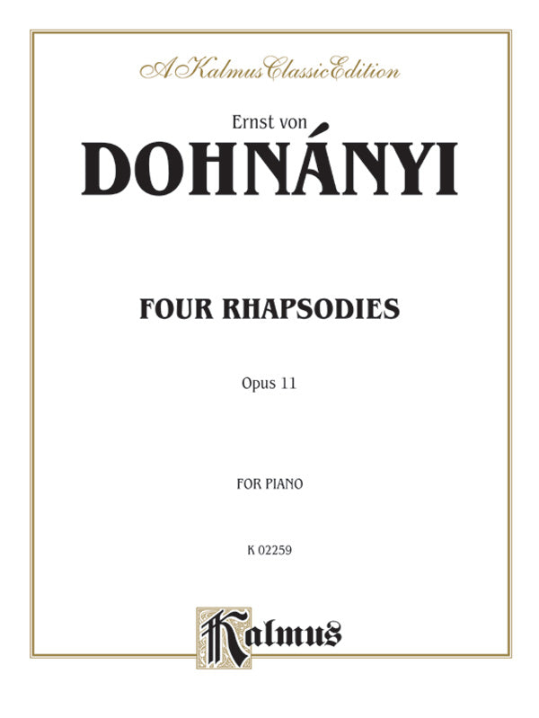 4 Rhapsodies, Opus 11 Cover Image