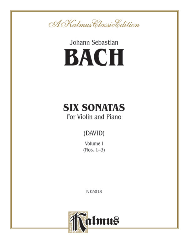 Bach: Six Sonatas (Ed. David), Volume I Sheet Music Preview
