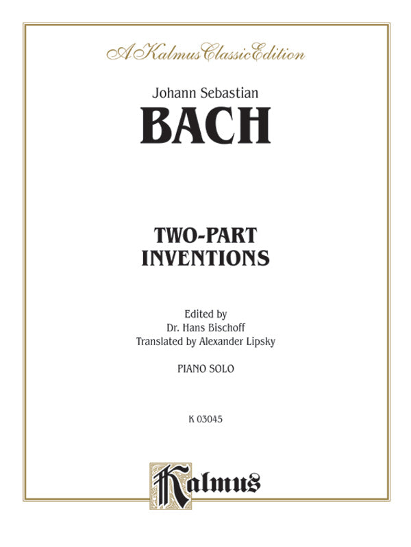 Bach: Two-Part Inventions (Ed. Hans Bischoff) Sheet Music Preview