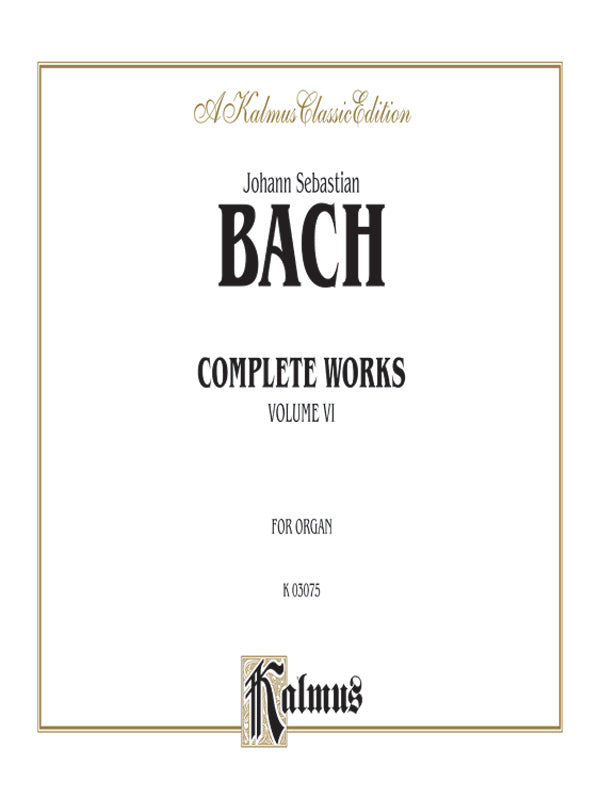 VOX Bach Organ Music 全6巻セット ヴァルター・クラフト Bach: Complete Organ Works, Volume VI | Downloadable & Printable