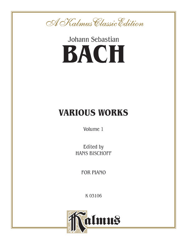 Bach: Various Works (Volume I) Sheet Music Preview