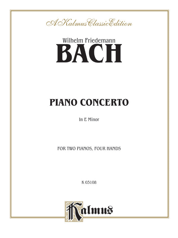 Bach: Piano Concerto in E Minor Sheet Music Preview