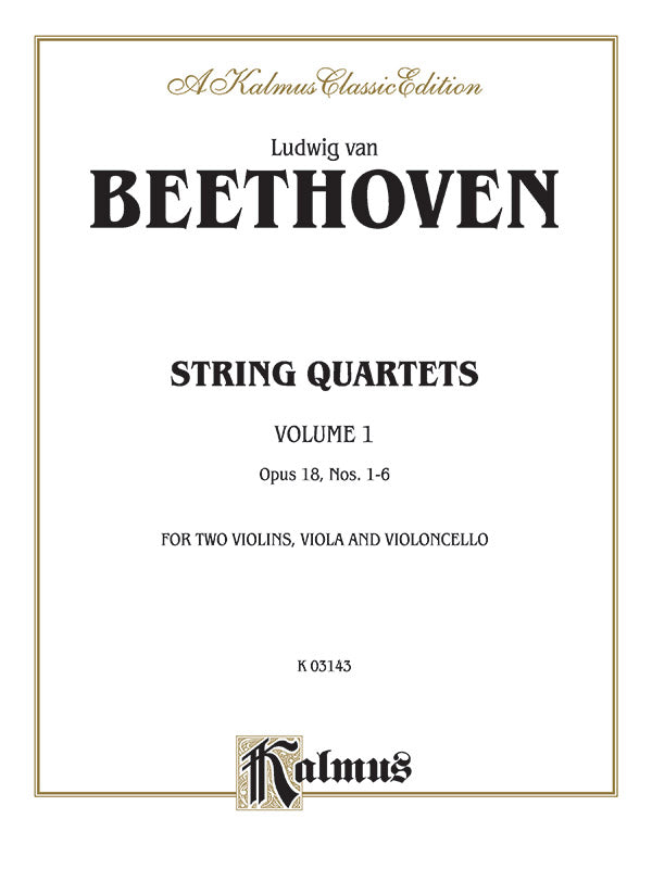 Beethoven: String Quartets, Volume I, Op. 18 (Nos. 1-6) Sheet Music Preview