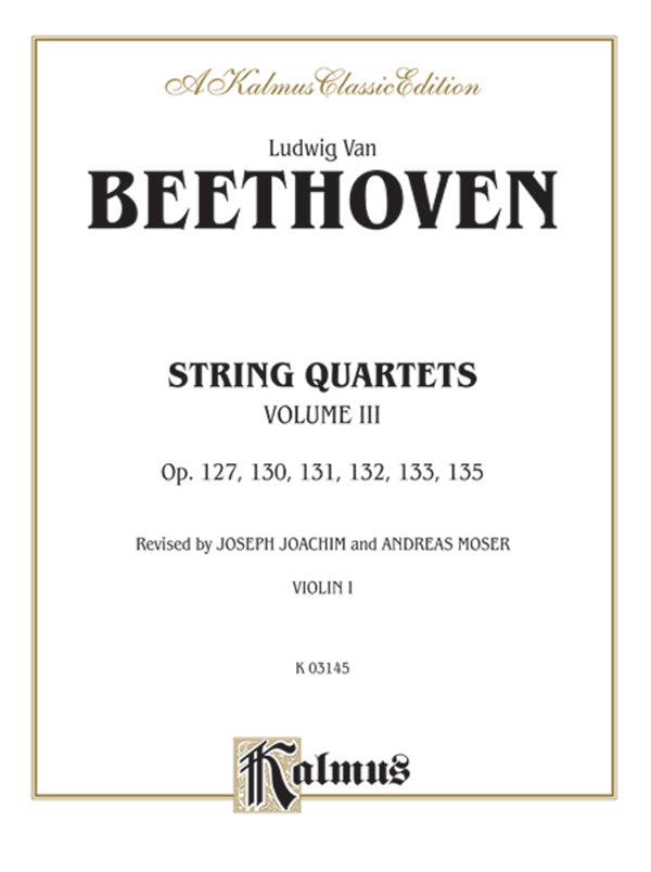 Beethoven: String Quartets, Volume III Sheet Music Preview